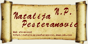 Natalija Pešteranović vizit kartica